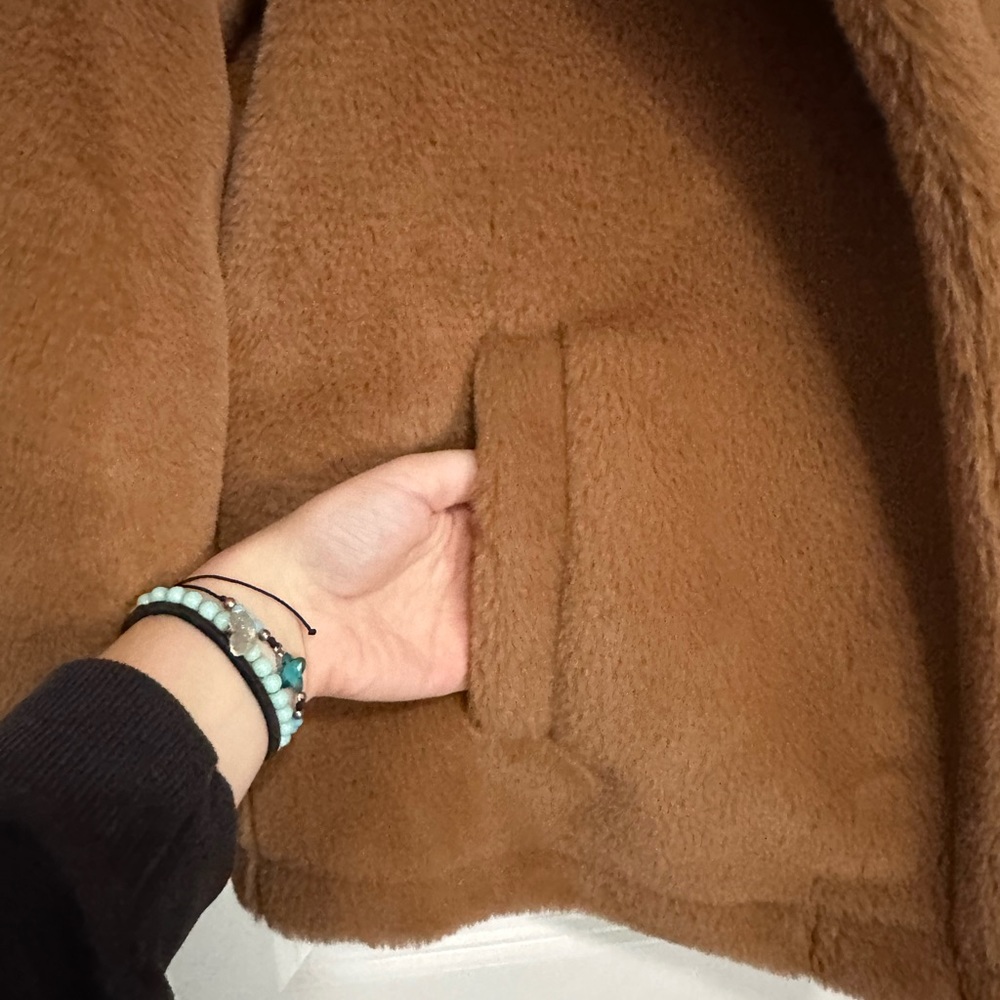 Avec Les Filles Brown Faux Fur Blazer Coat - Picture 3 of 5